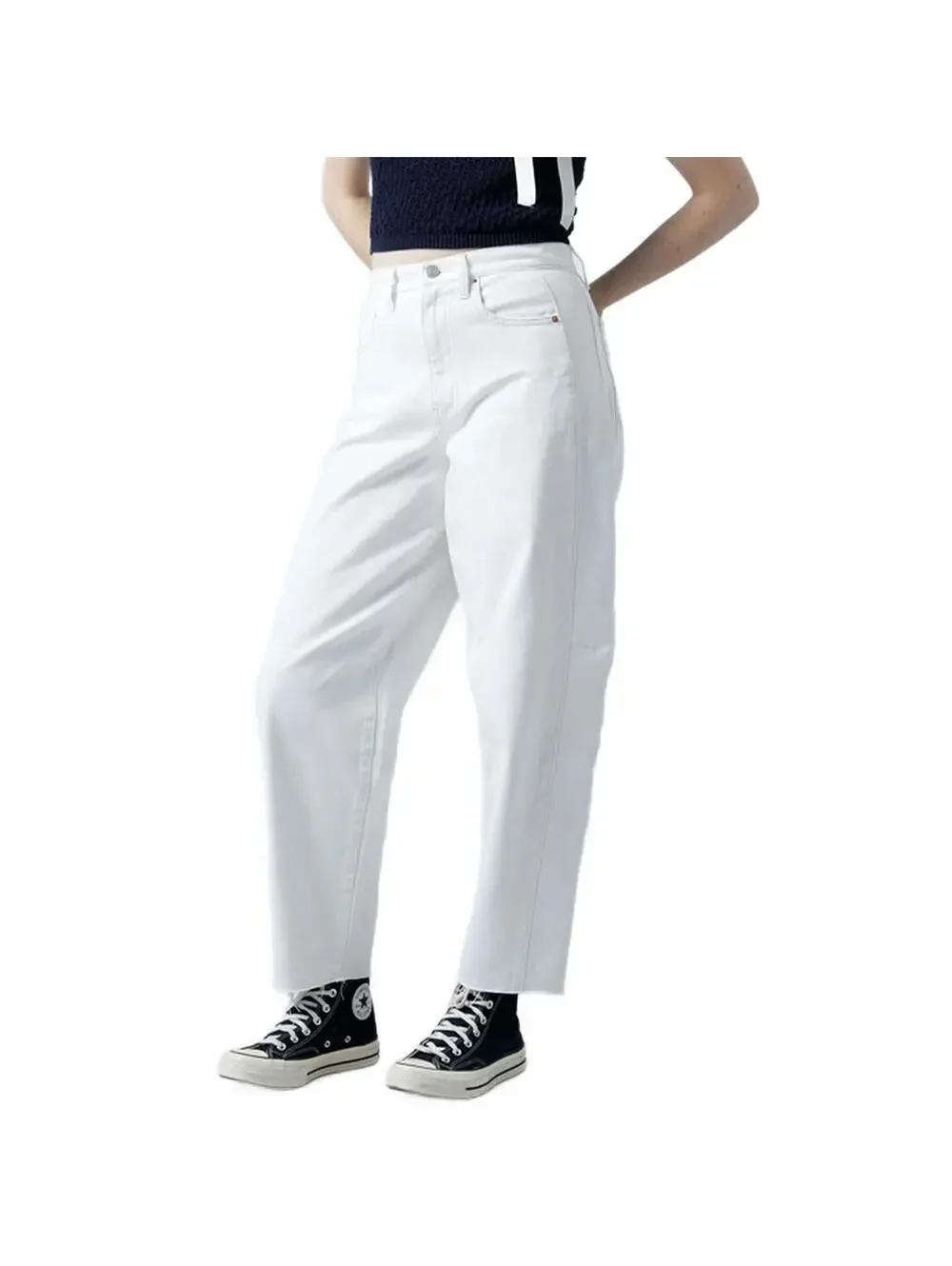 Pacsun Eco White Barrel Jeans NWT White Rose Size 25